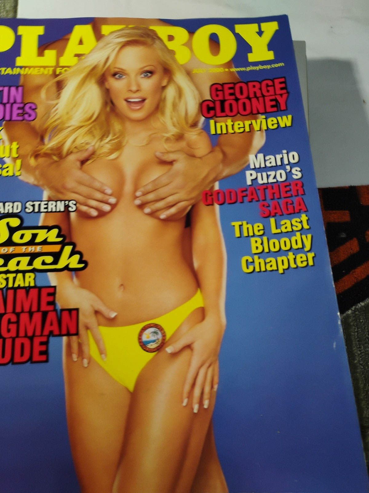 Playboy Magazine July 2000 - Jaime Bergman, George Clooney, Latin Ladies, Mario