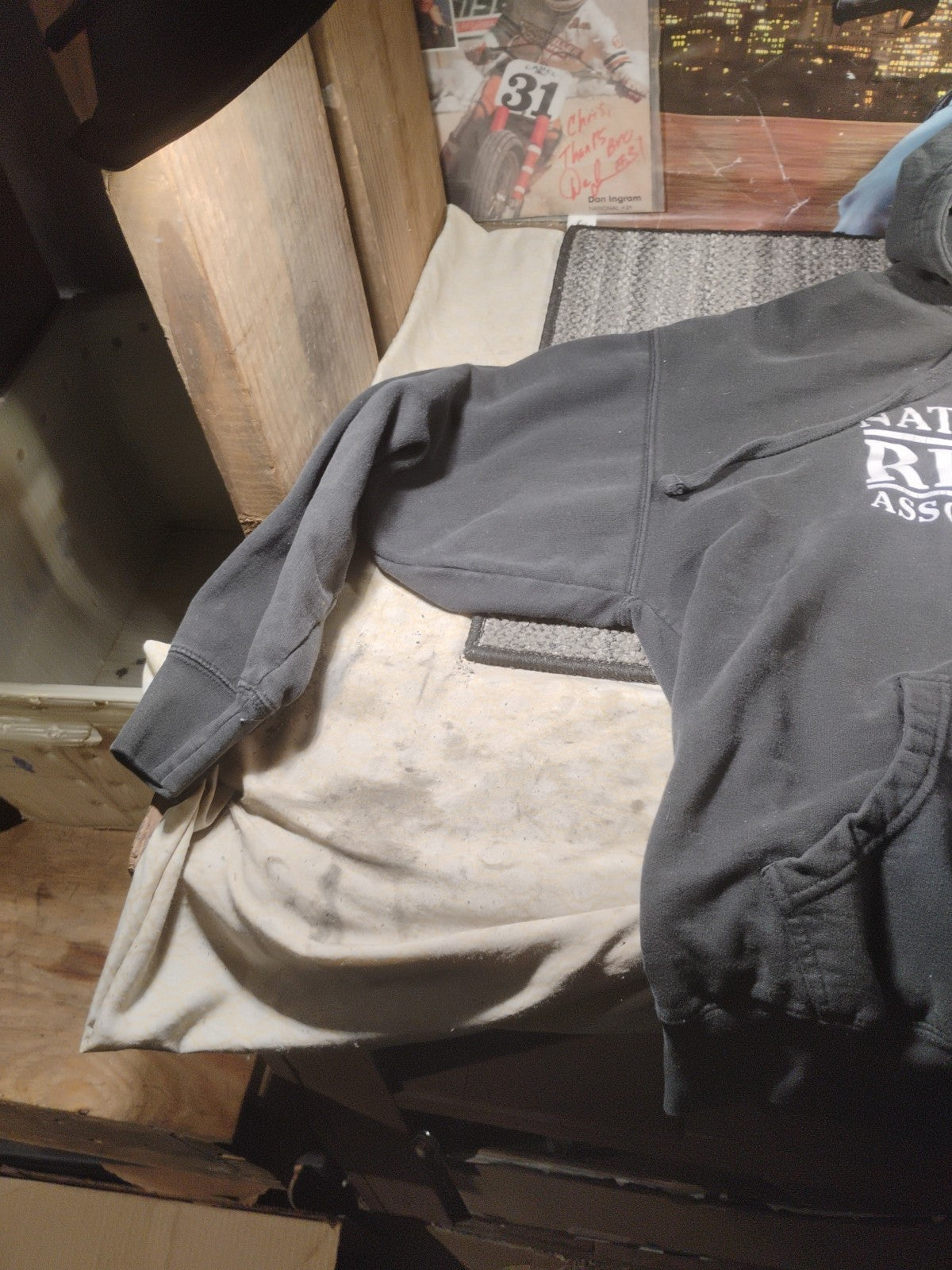 NRA National Rife Association Hoodie Womens Large M Black Graphic Spellout 