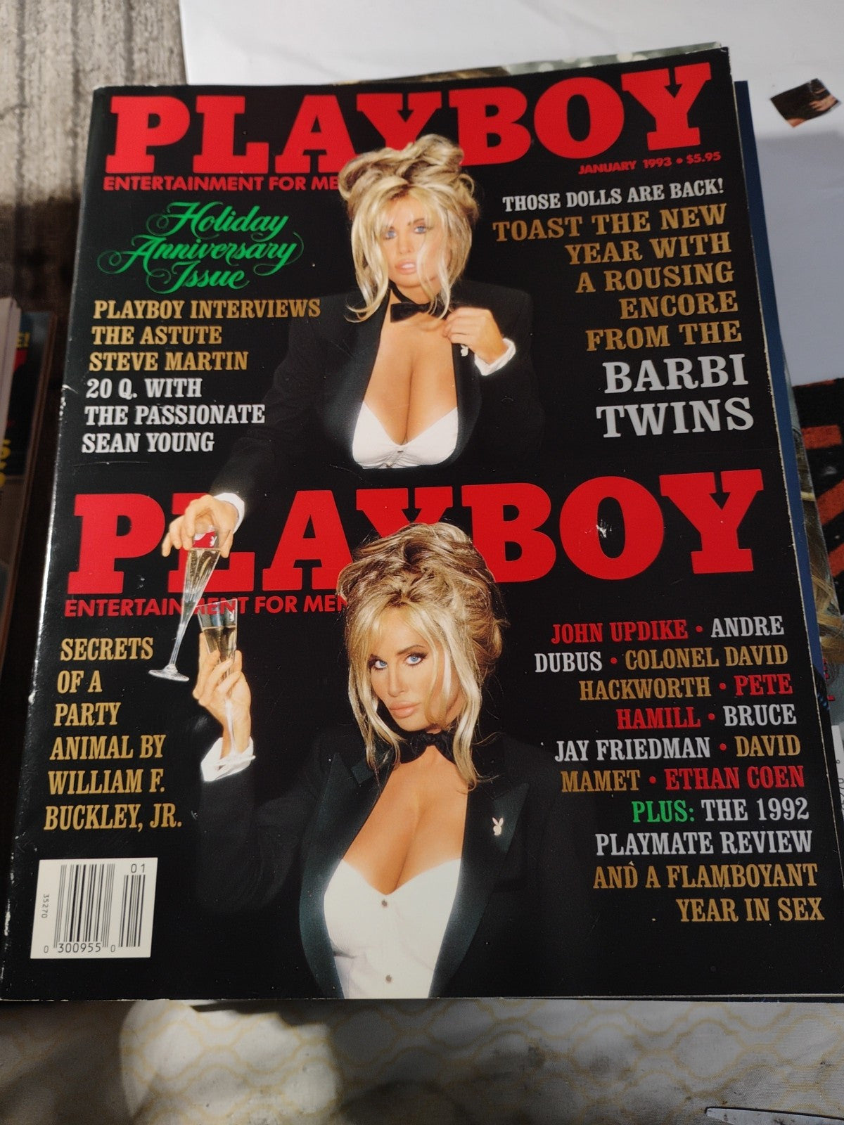 January 1993 Playboy Magazine - Barbi Twins Cover & Pictorial 