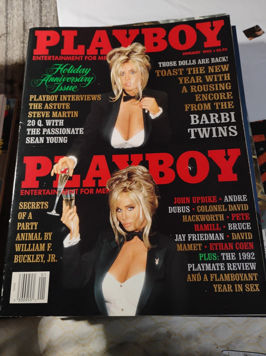 January 1993 Playboy Magazine - Barbi Twins Cover & Pictorial 