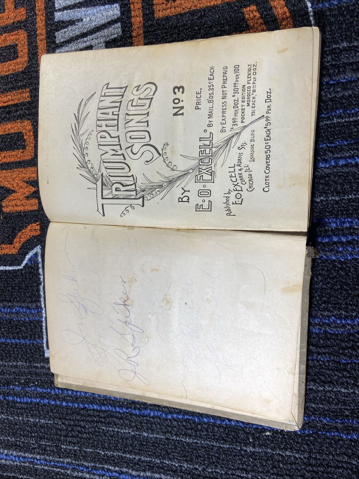 Vintage 1887 TRIUMPHANT SONGS #1 Hardcover HC Book EO Excell Sheet Music