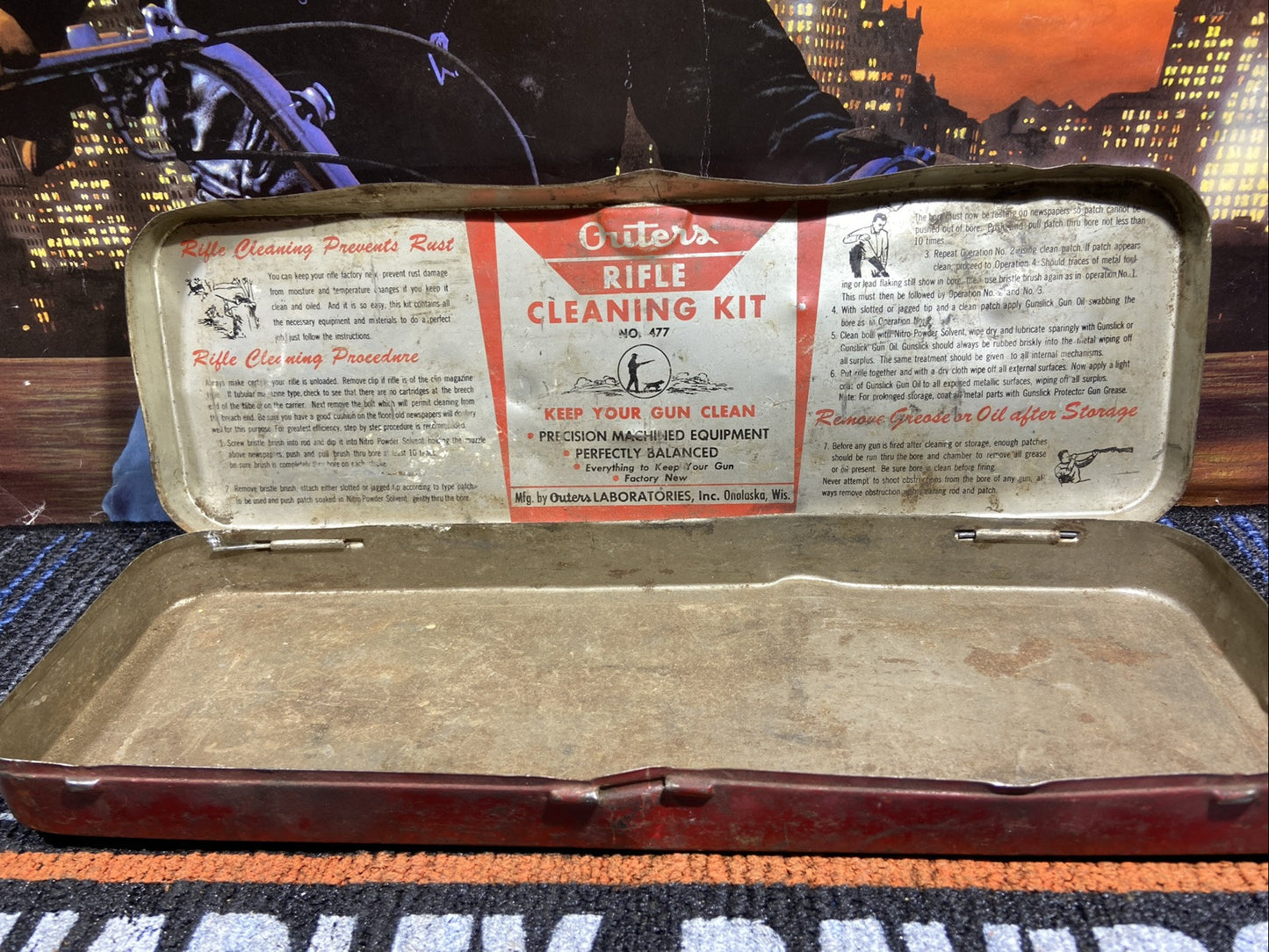 Vintage Outers Gunslick Rifle Gun Kit Original Tin Box