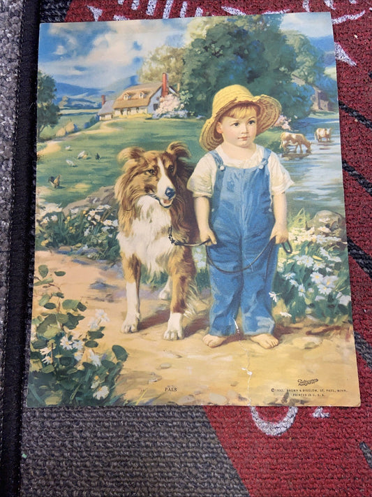 1932 Art Print “Pals”  Brown & Bigwlow St.paul MN 