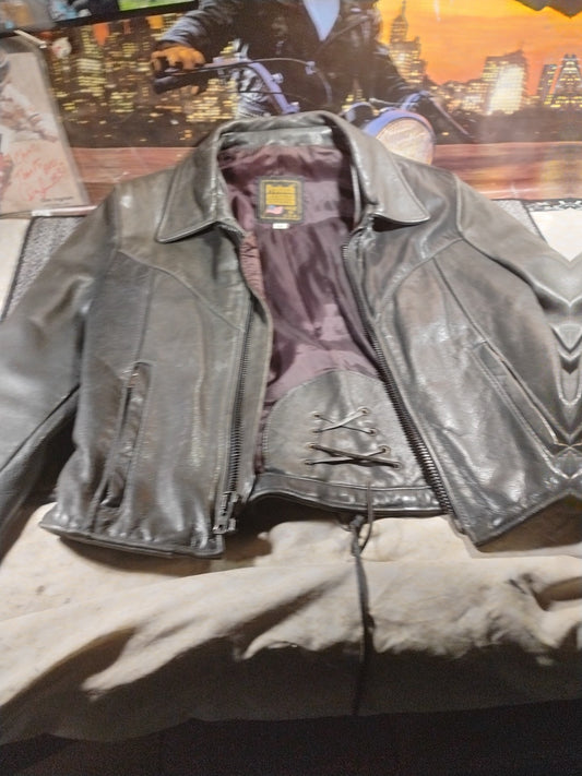 Vintage Protech Leather Apparel Thinsulate Inner Liner Motorcycle Jacket Size 18