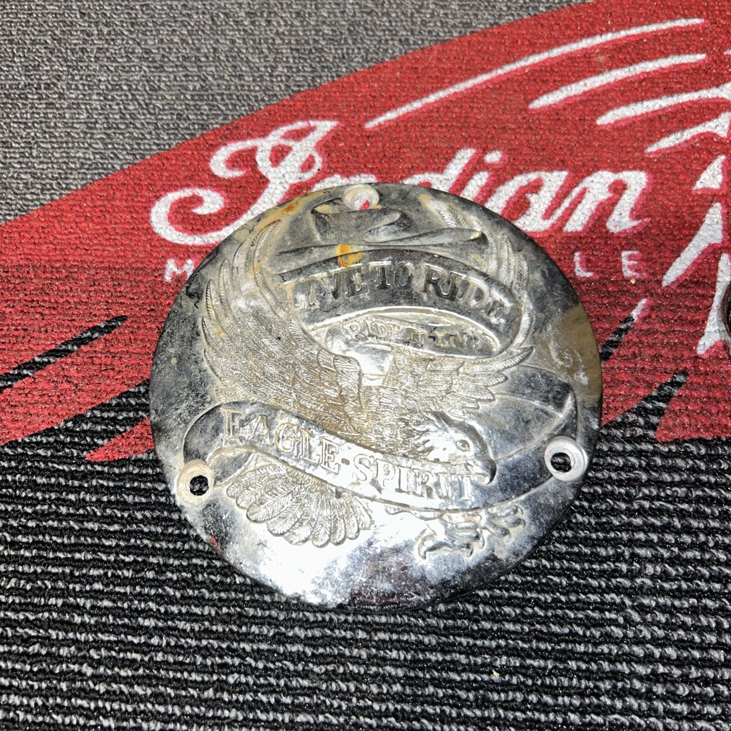 Chrome Eagle Spirit Derby Cover 1970-1998 Harley Softail Dyna Road King Touring