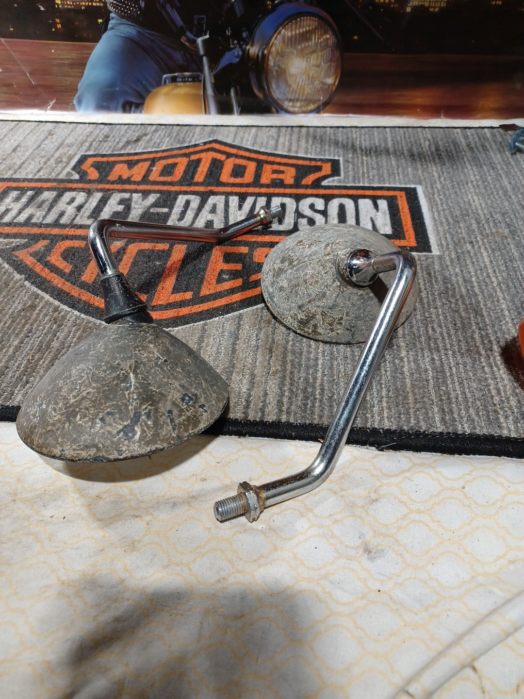 Vintage Black Round Yamaha Motorcycle Mirrors – ClassiC