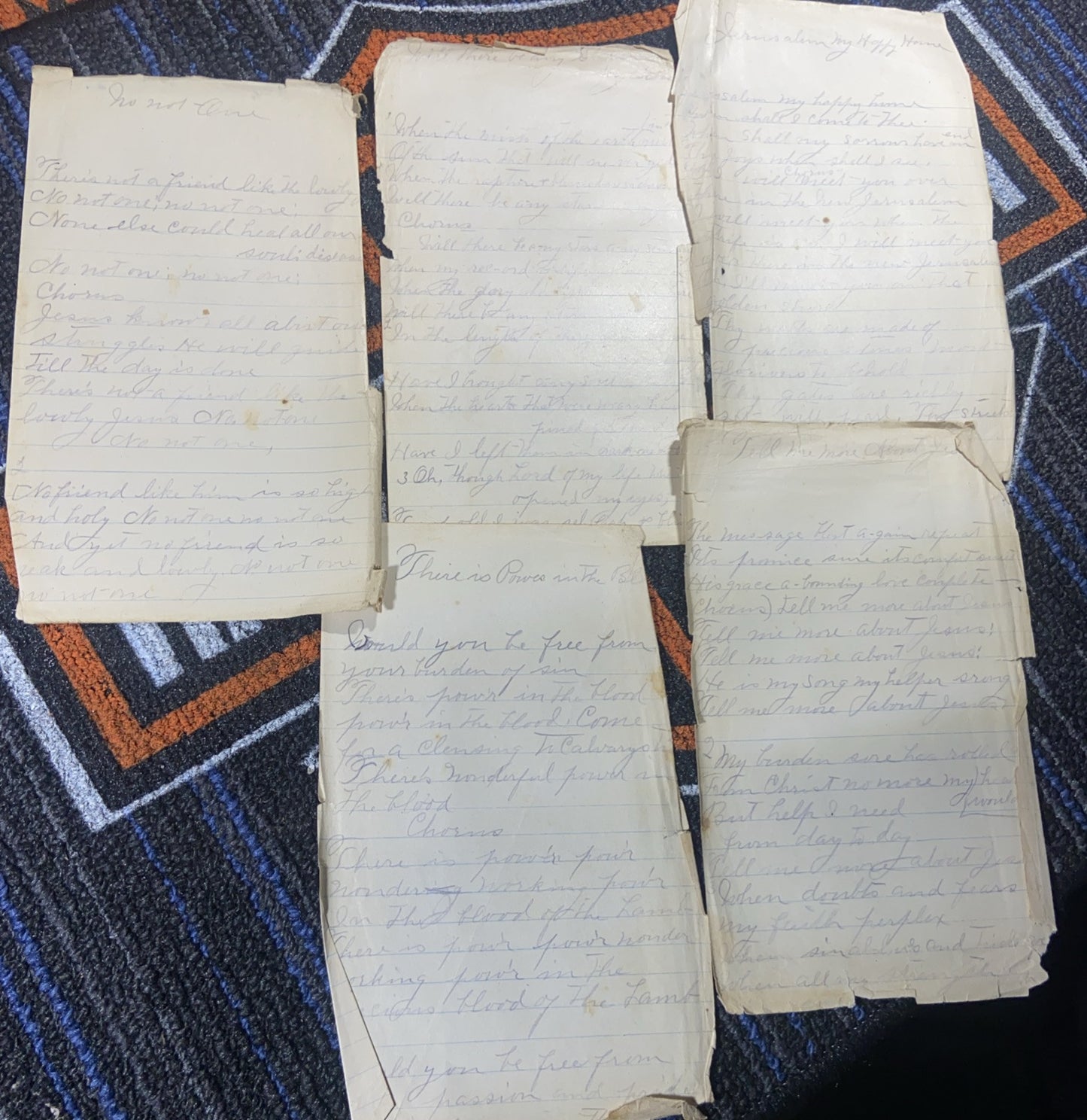 Gospel Hymns No. 5,  Sunday School Ira D. Sankey 1887 & Handwritten hymn Lyrics