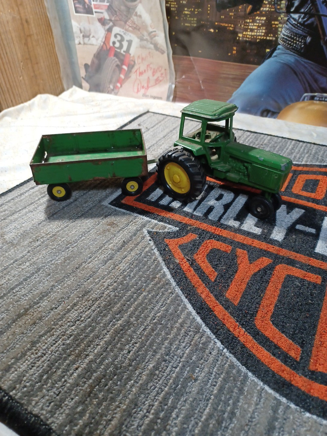 JOHN DEERE  TRACTOR and a FARM WAGON ERTL