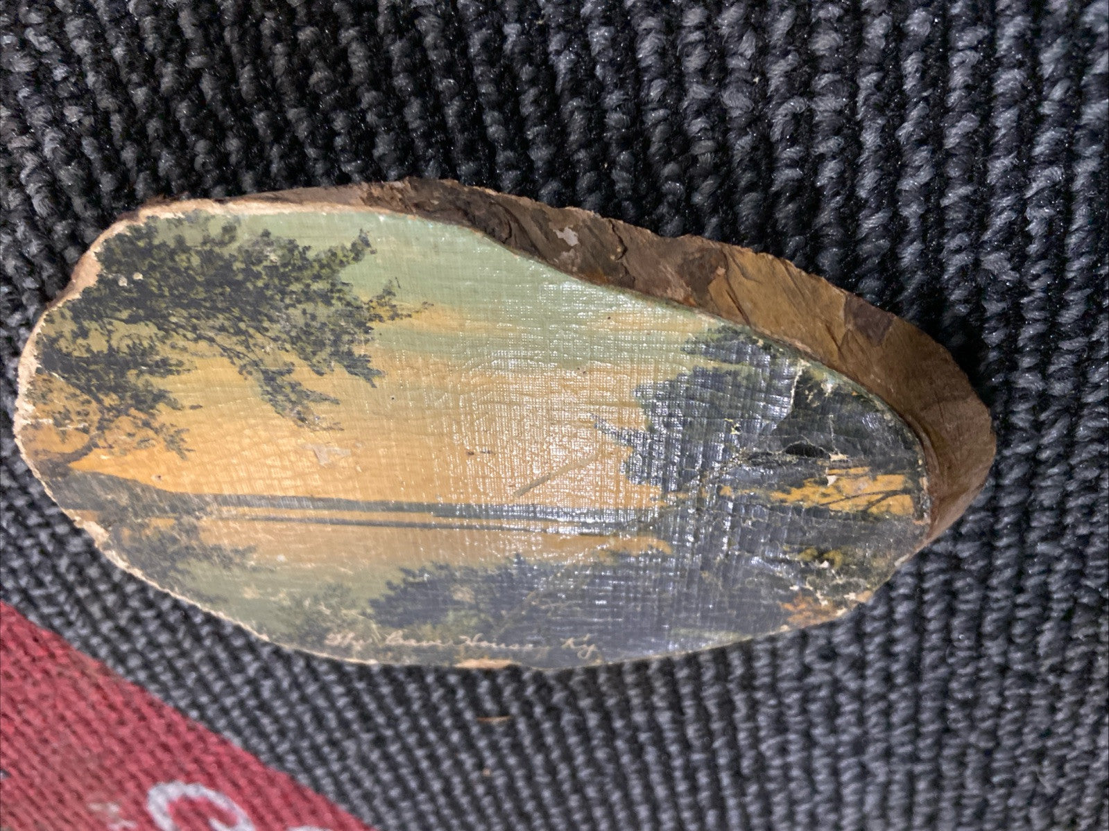 Vintage Wood Slice Art Souvineer Kentucky 