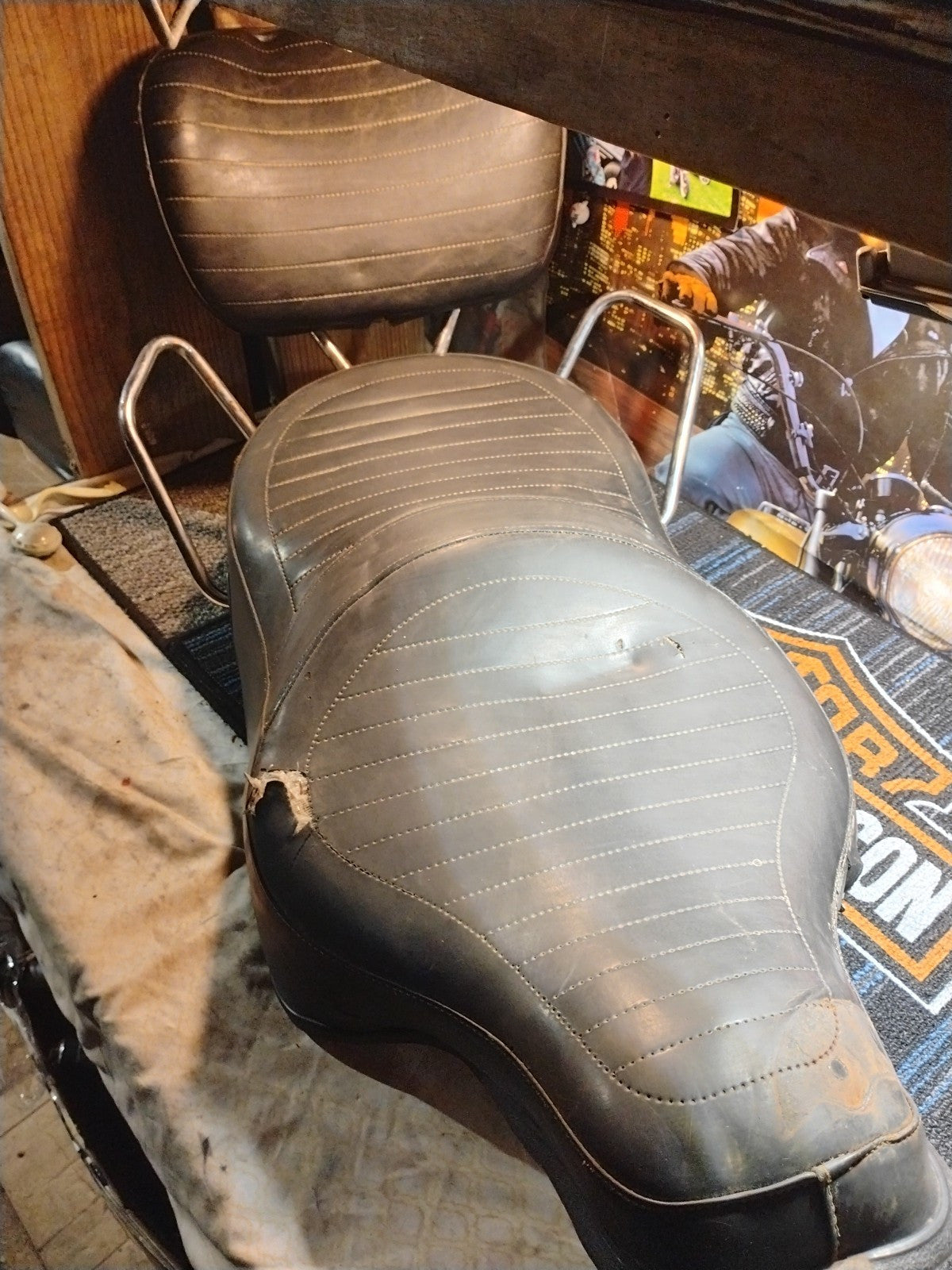 Original harley shovelhead flh 1968 seat assembly