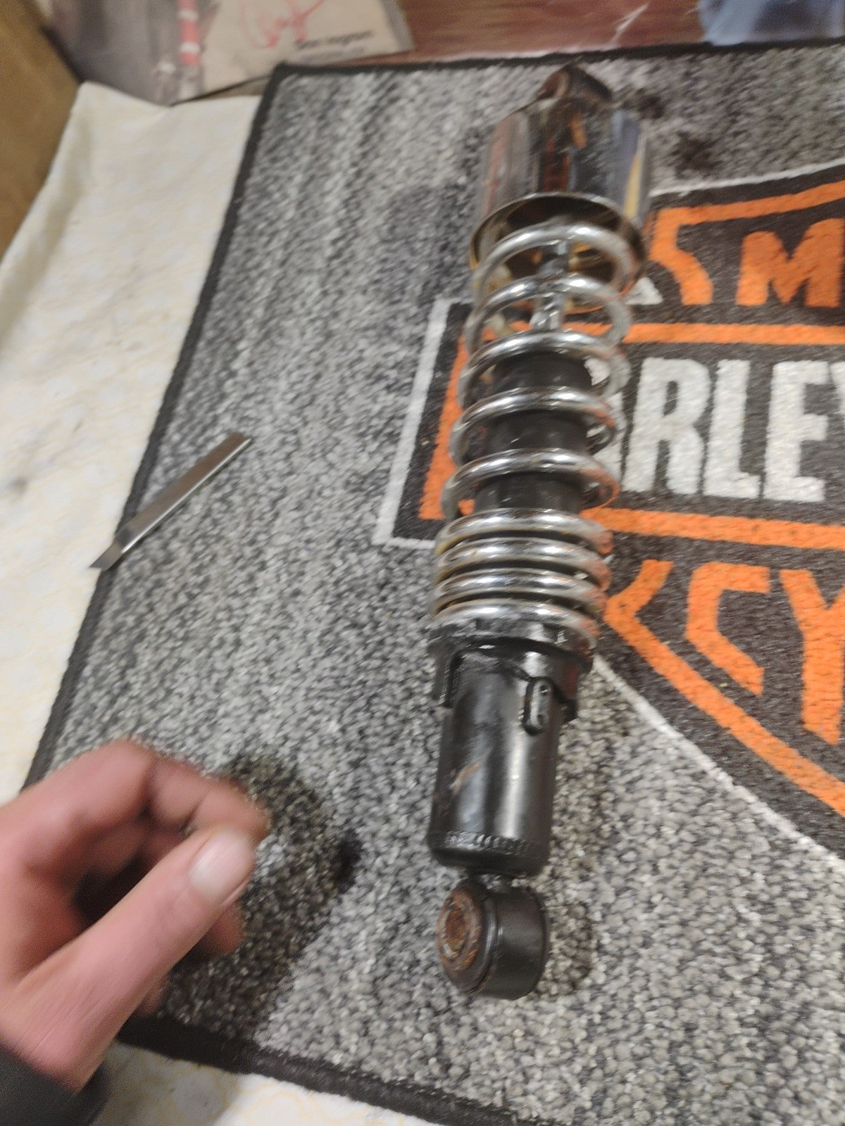 Pair Rear Shocks Absorber Bla&Chrome Harley Sportster XL883 1200 72 48 1979-2012