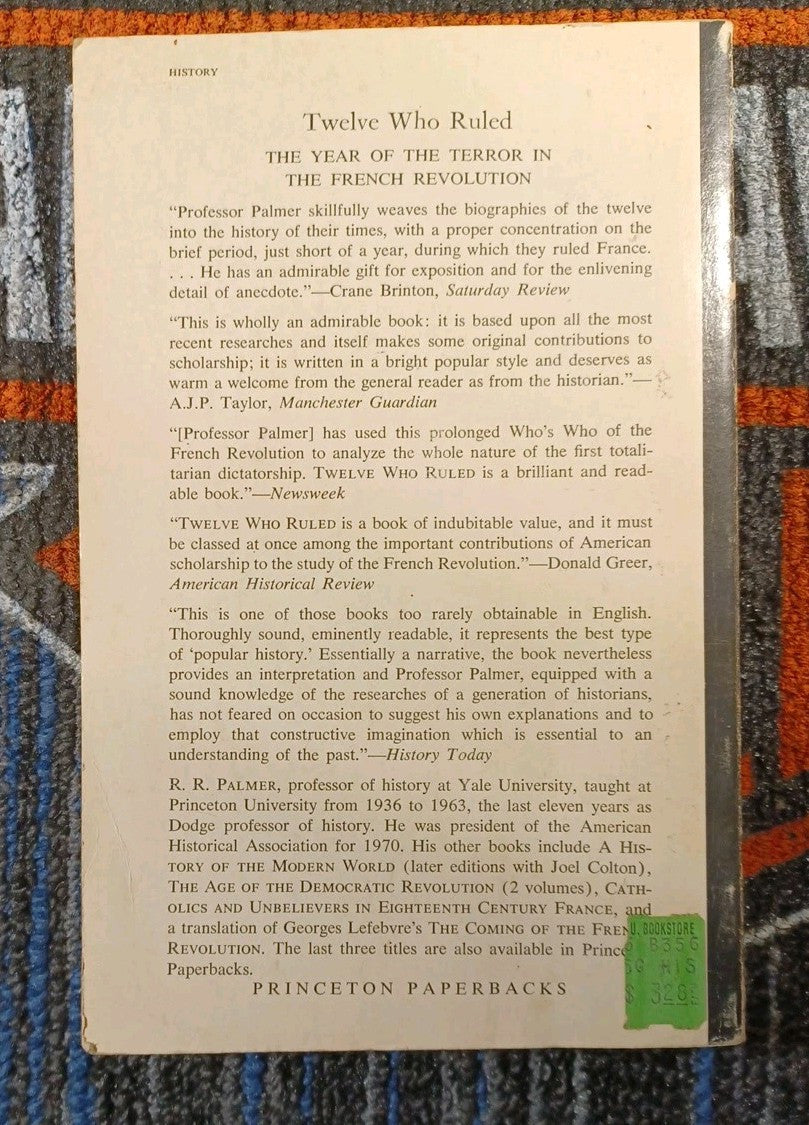 TWELVE WHO RULED YEAR OF TERROR FRENCH REVOLUTION R.R. PALMER 1941 1st Paperback