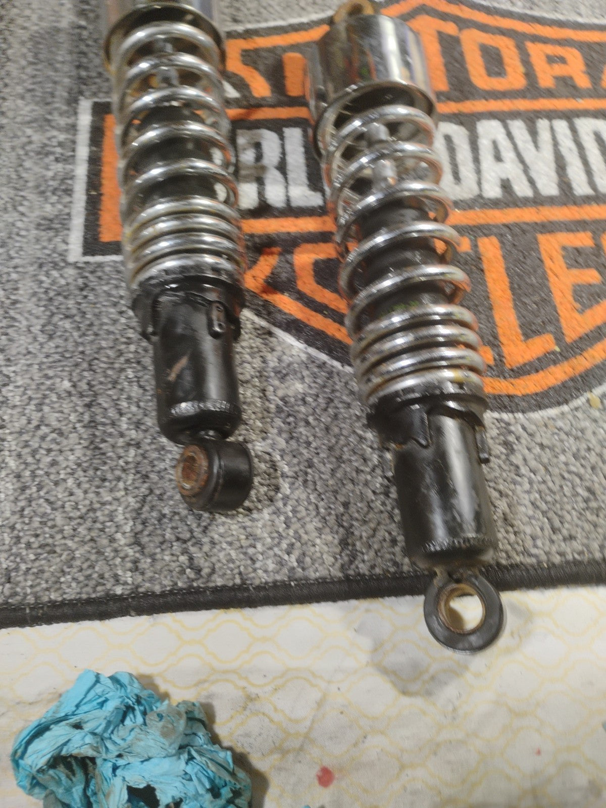 Pair Rear Shocks Absorber Bla&Chrome Harley Sportster XL883 1200 72 48 1979-2012