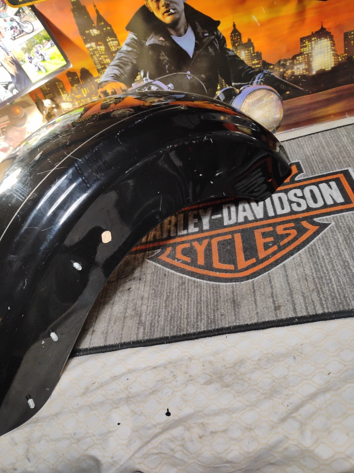 2010-2023 Harley Touring Rear Fender Vivid Black w/ Pinstripe FLHXS FLTRXS