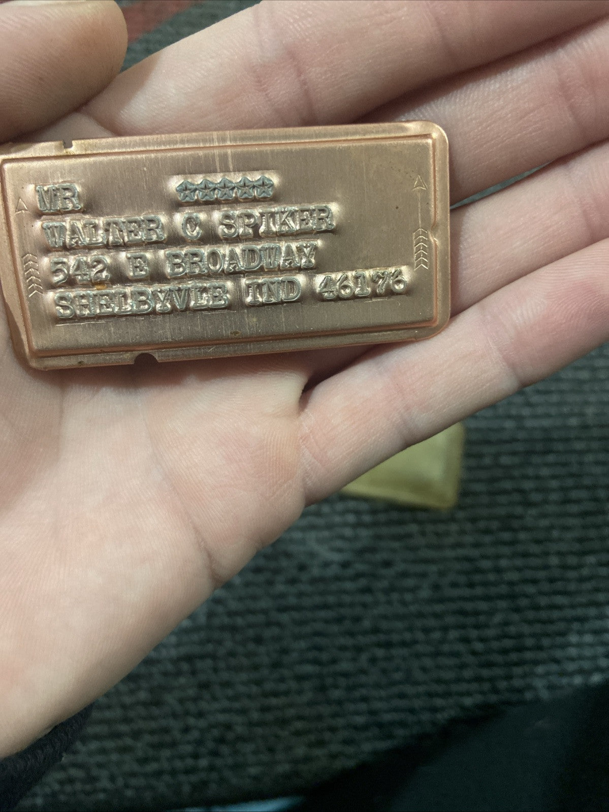 Charge - Plate Associates Of Indianapolis Indiana Charge Card With Case