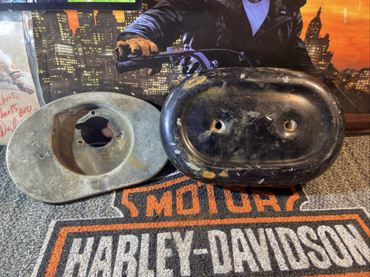 Vintage Harley Davidson XLCH1000 XLH XL XLCH Ham Can filter Cover and Bracket