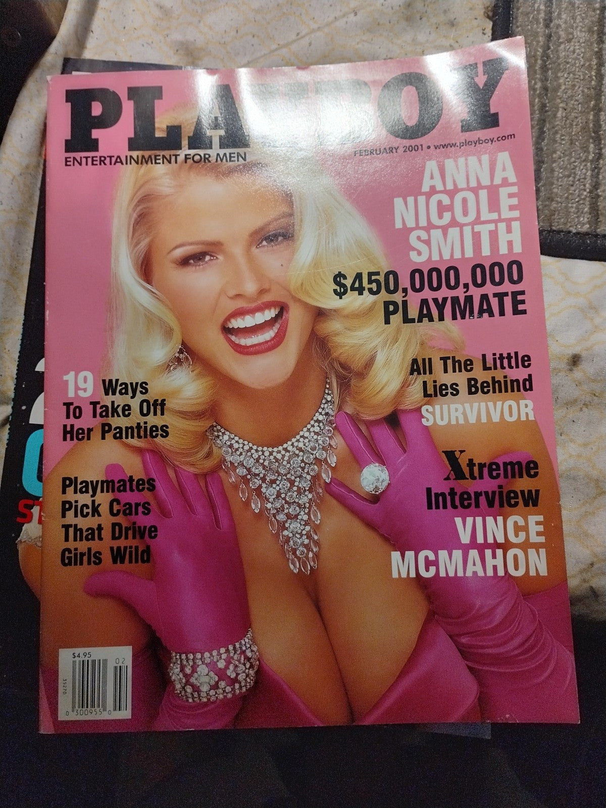 Playboy Magazine February 2001 Anna Nicole Smith Vince McMahon