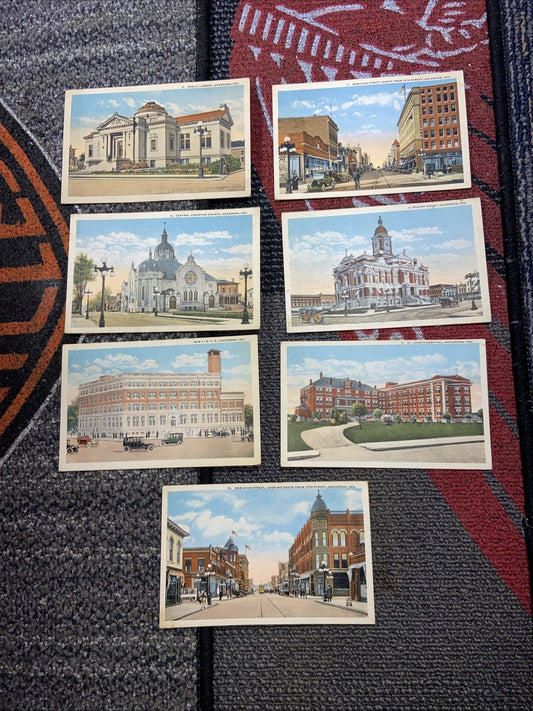 Lot Of 7 Vintage Landmark Anderson IN Post Cards 1930s