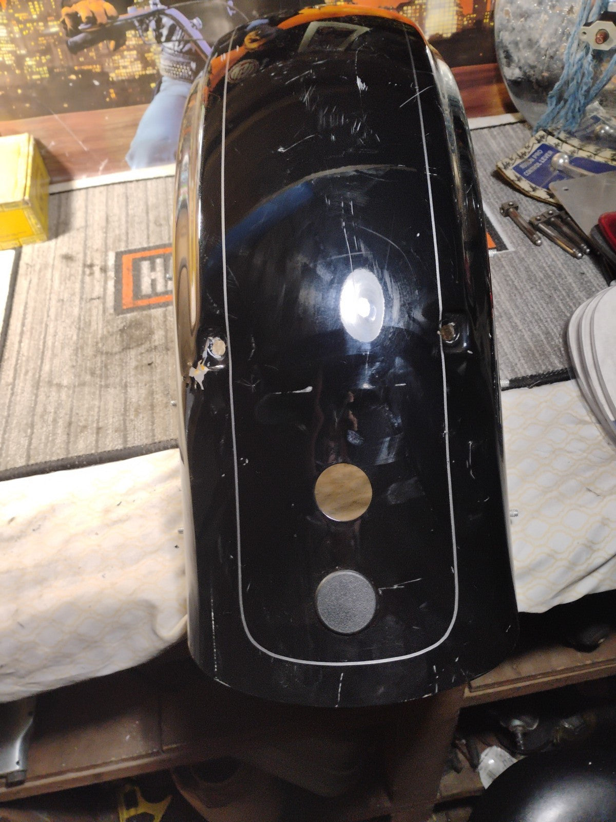 2010-2023 Harley Touring Rear Fender Vivid Black w/ Pinstripe FLHXS FLTRXS