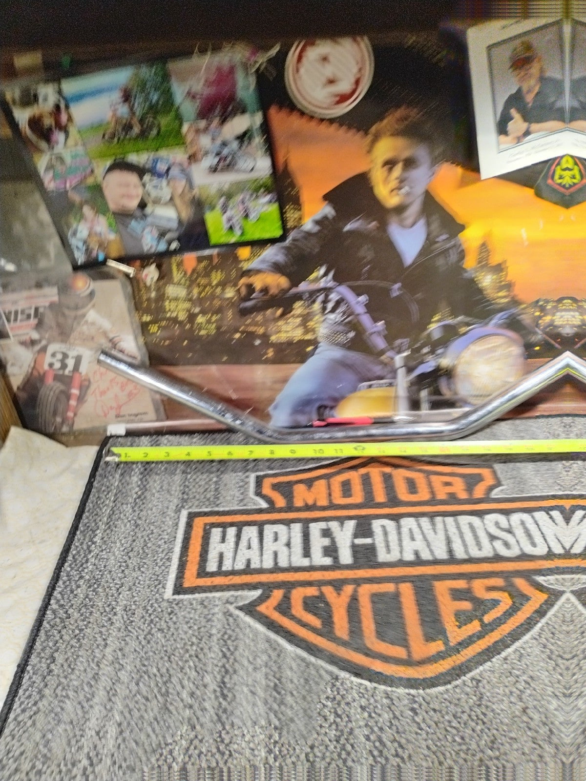 Harley One Inch Diameter Beach Bars Chrome Slight Pull Back