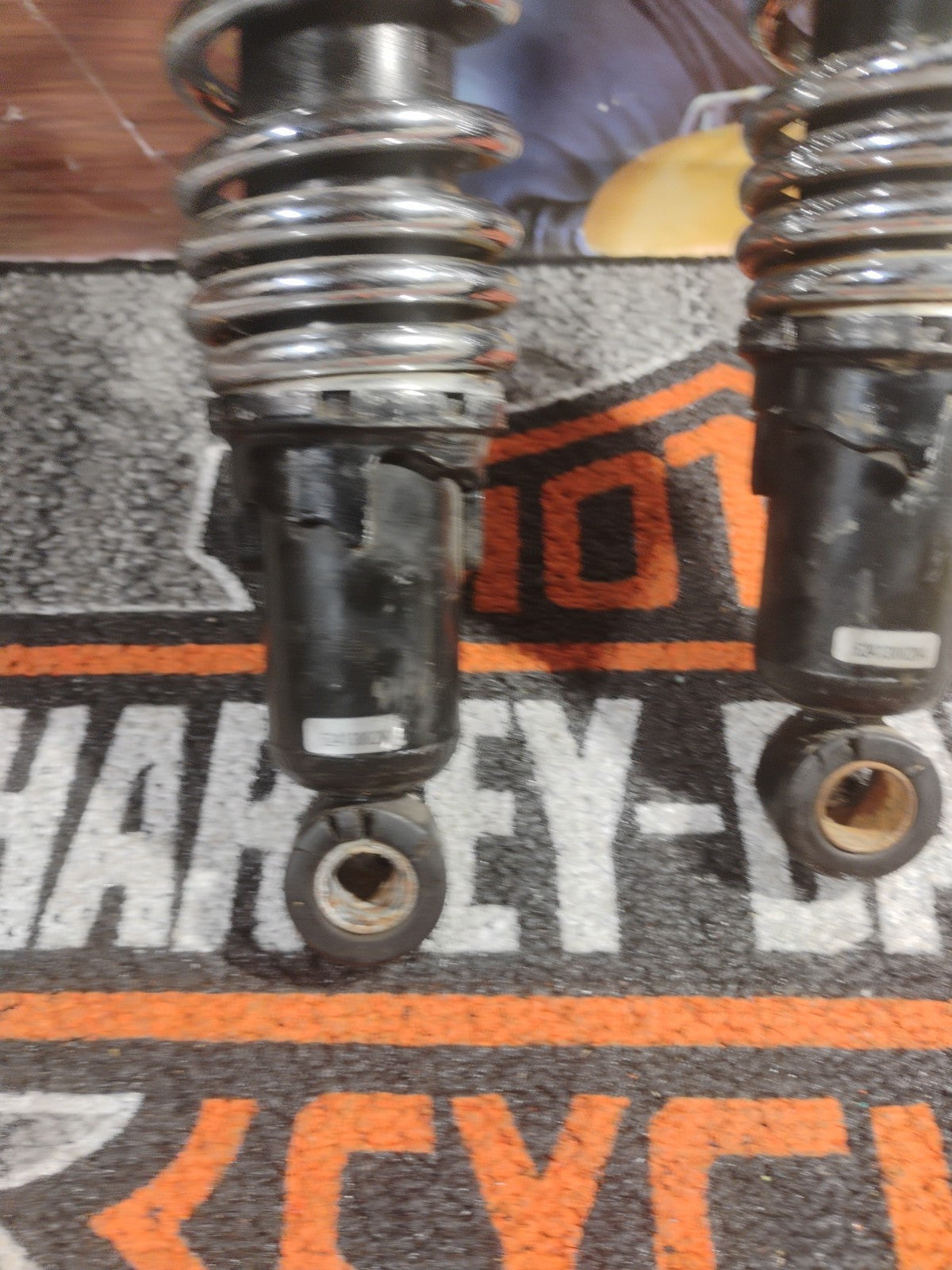 Pair Rear Shocks Absorber Bla&Chrome Harley Sportster XL883 1200 72 48 1979-2012