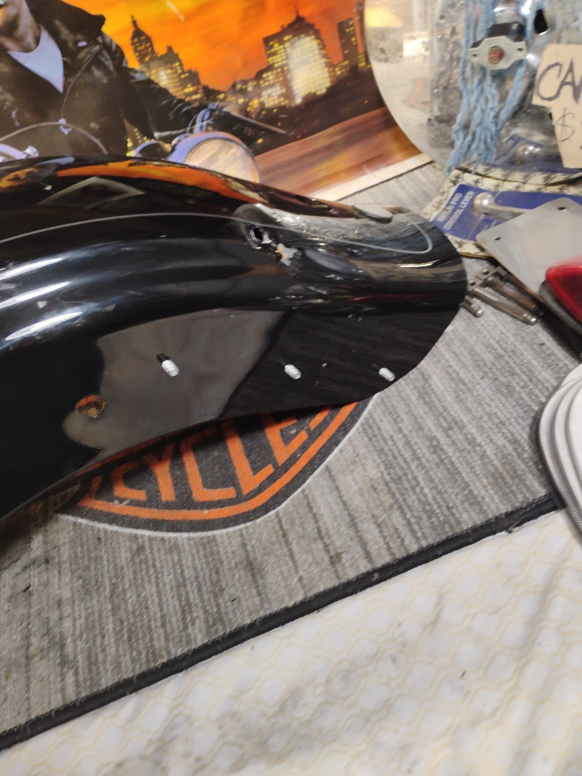 2010-2023 Harley Touring Rear Fender Vivid Black w/ Pinstripe FLHXS FLTRXS