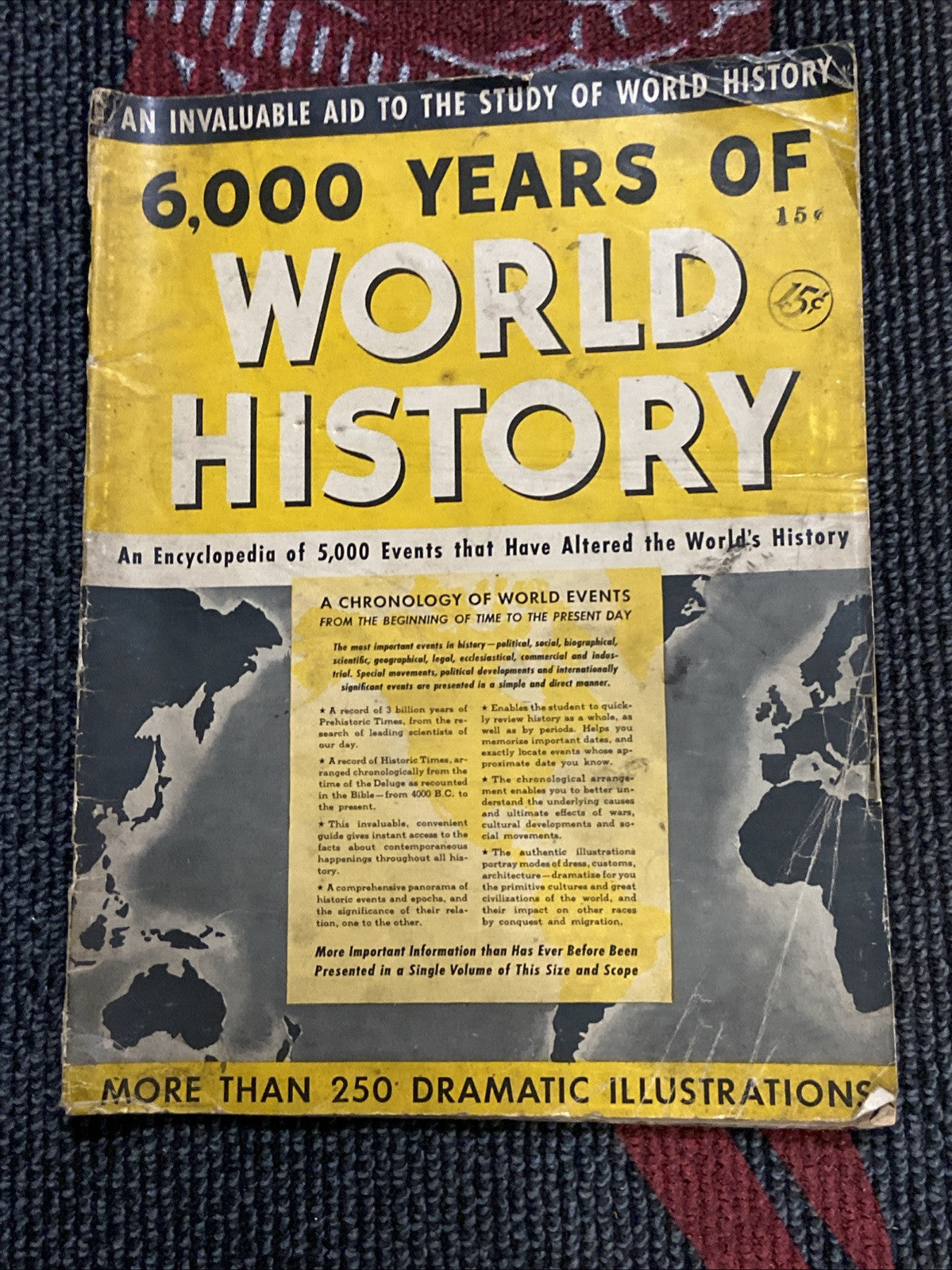 6,000 YEARS OF WORLD HISTORY 32 pages 1943 9.75" x 12.5" Softcover