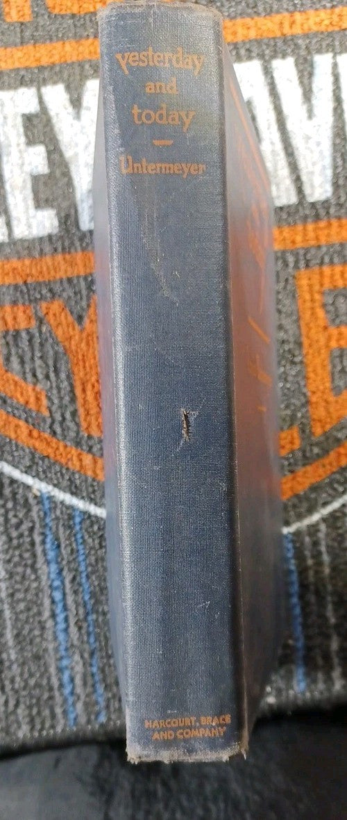 YESTERDAY AND TODAY LOUIS UNTERMEYER POET  COPY 1926