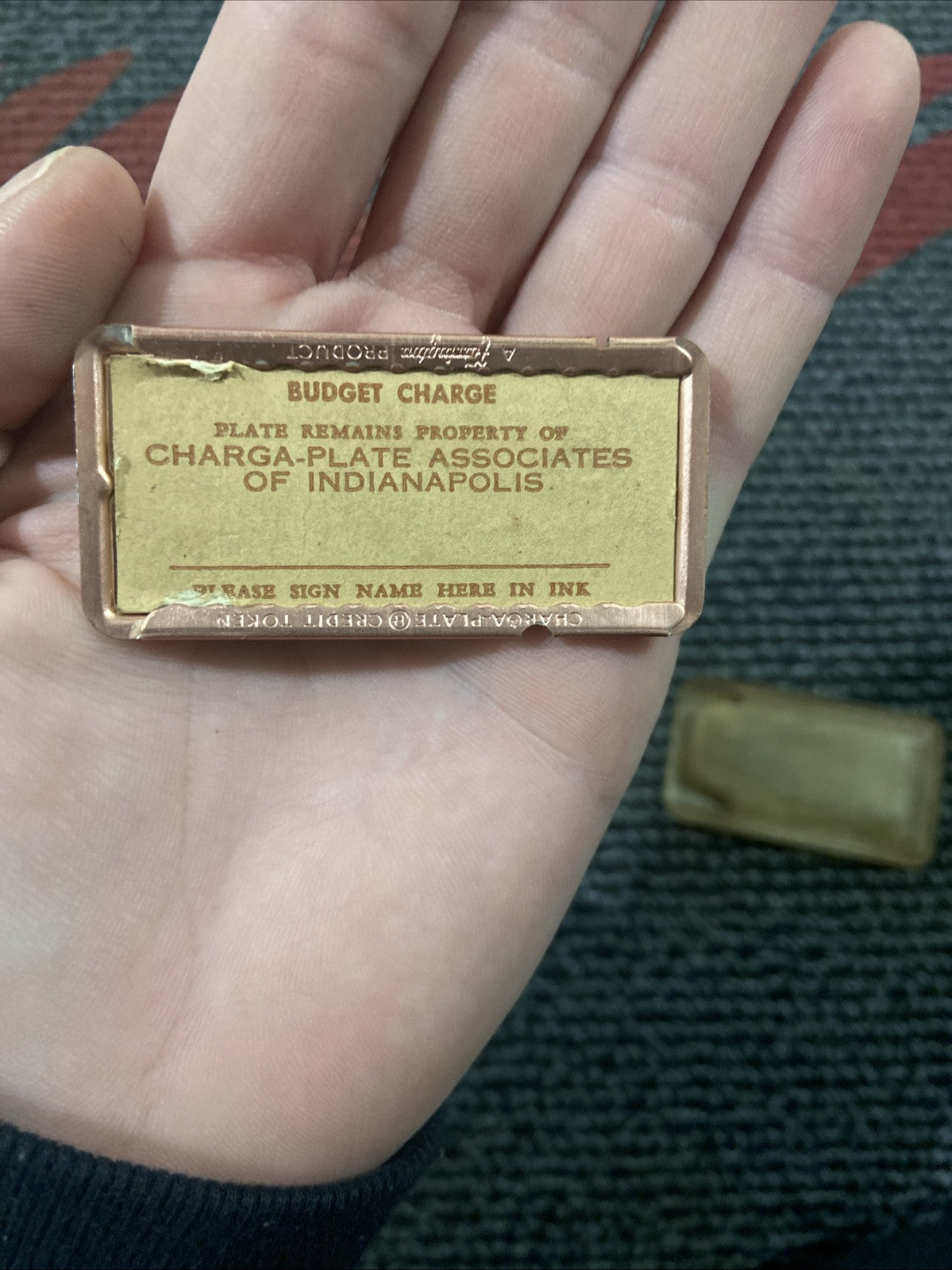 Charge - Plate Associates Of Indianapolis Indiana Charge Card With Case