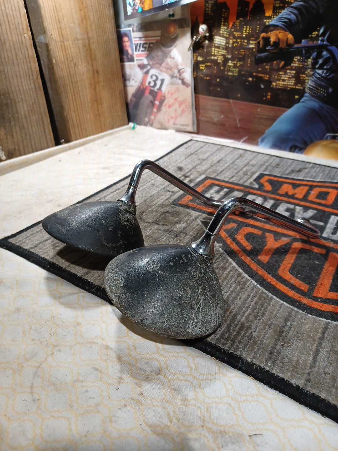 Yamaha XV 125 Virago Left Right Side OEM Rearview Back Mirror Pair 1J7-26290-H1