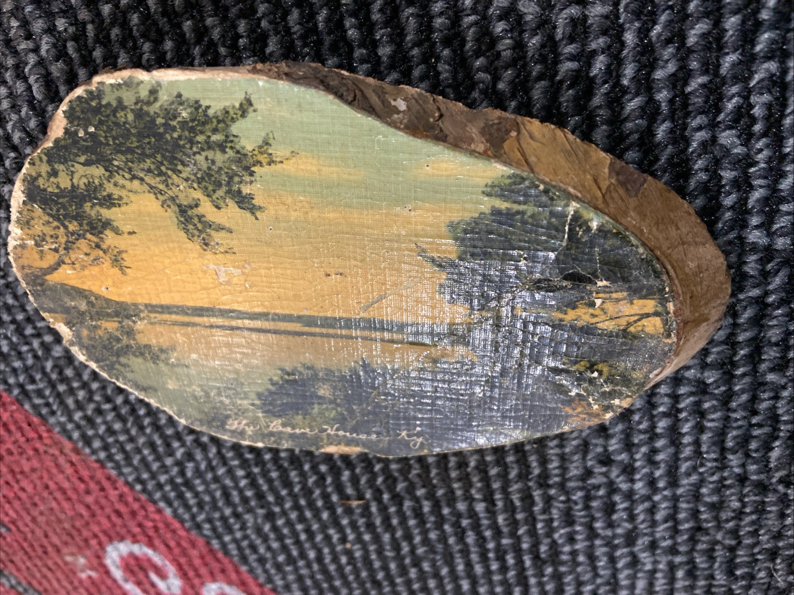 Vintage Wood Slice Art Souvineer Kentucky 