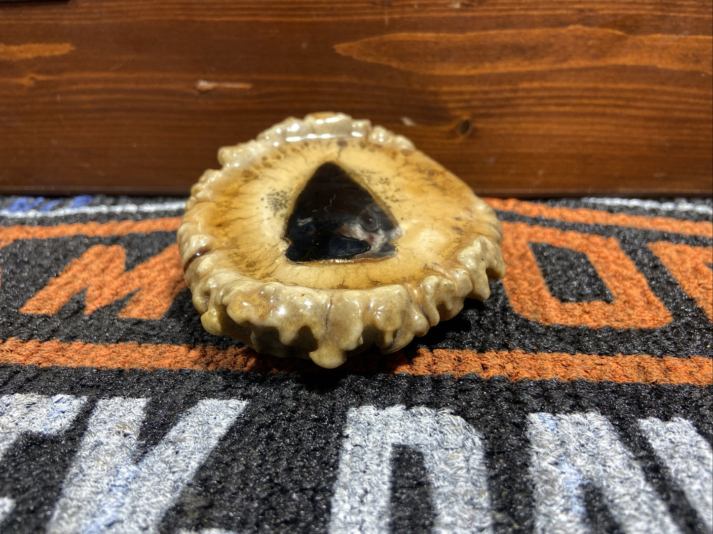 Elk Antler Burr Handcrafted Folk Art Vintage Belt Buckle With Arrowhead