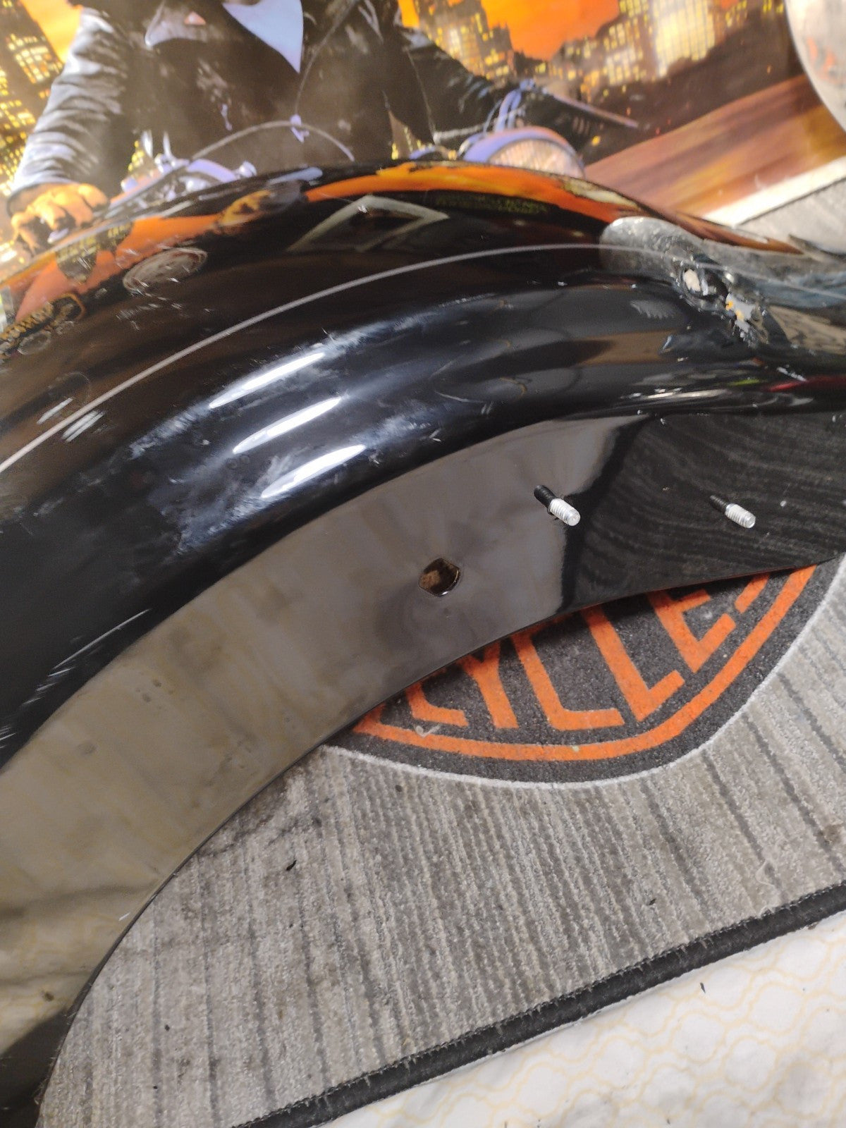 2010-2023 Harley Touring Rear Fender Vivid Black w/ Pinstripe FLHXS FLTRXS