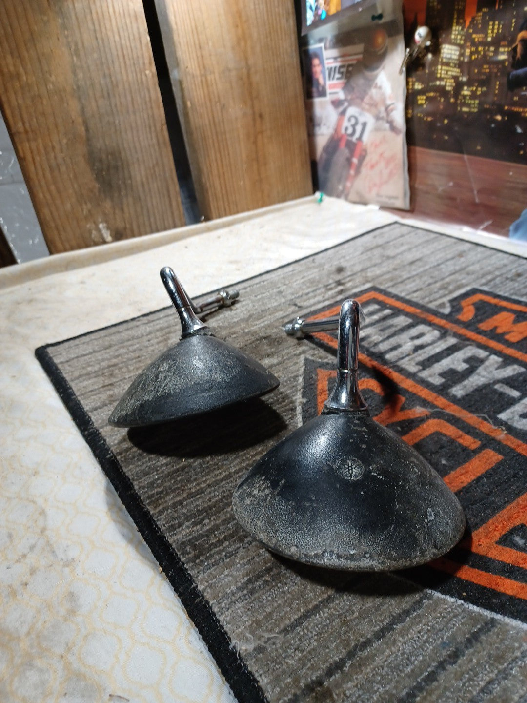 Yamaha XV 125 Virago Left Right Side OEM Rearview Back Mirror Pair 1J7-26290-H1